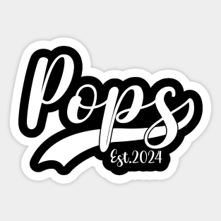 Pops Est 2024 Fathers Day For New Dad Pregnancy Sticker